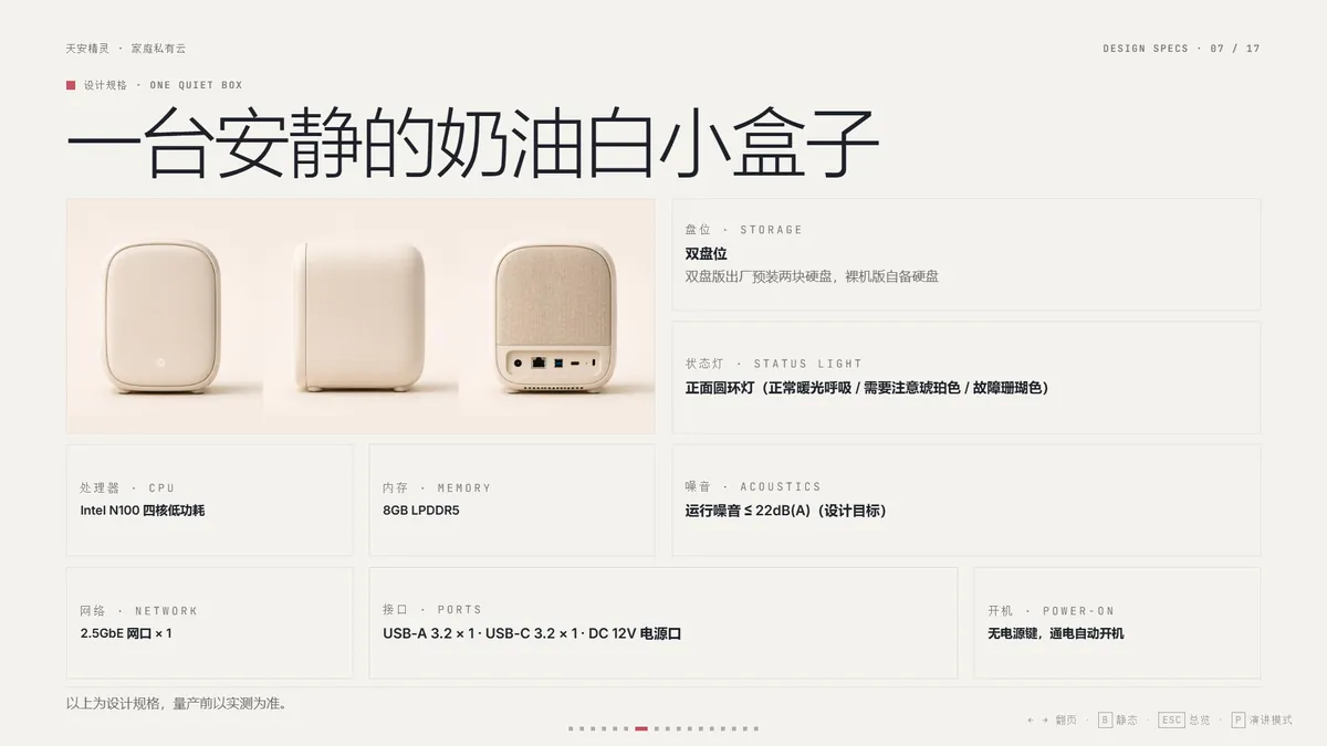 路演 PPT：一台安静的奶油白小盒子