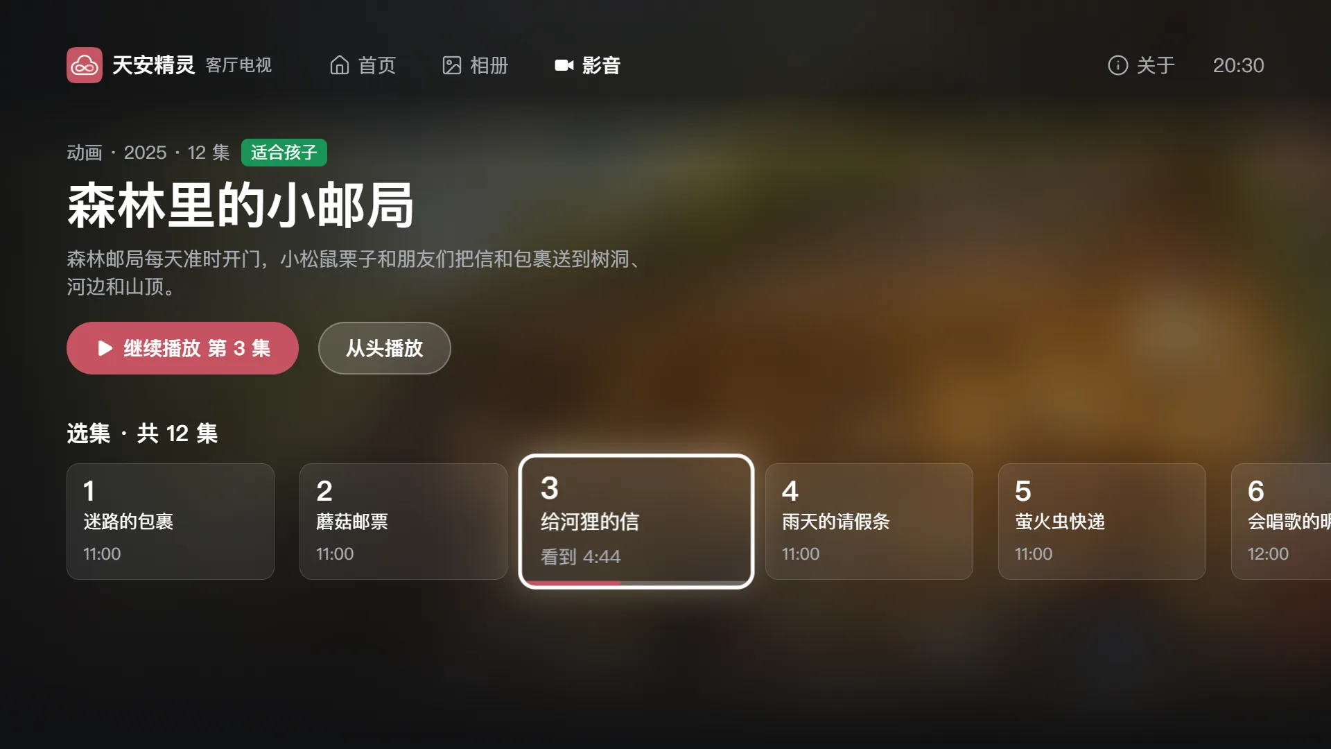 电视端影音详情与选集